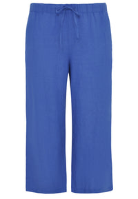 Trousers 7/8 LINEN - light blue - #4