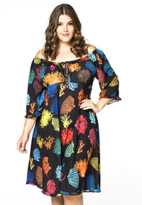 Dress wide neck CORAL - black - #1