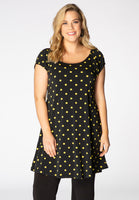 Tunic puckered shoulder DOTS - black  - #1