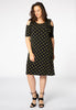 Dress cold shoulder DOTS - black  - #2