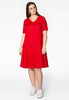 Dress frilled bottom LINEN - red  - #2