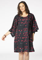 Dress wide sleeves HEART - black  - #1