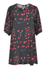 Dress wide sleeves HEART - black  - #4