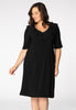 Dress ruffled V-neck DOLCE - black 