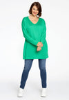 Pullover V basic - green 