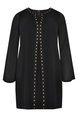 Blouse gold studs VOILE - black  - #4