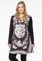 Tunic tiger wide bottom - black  - #2