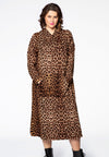 Dress hooded LEOPARD - brown