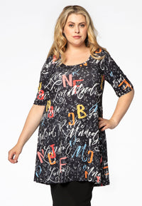 Tunic wide bottom LETTERS - black - #1