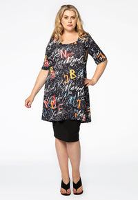Tunic wide bottom LETTERS - black - #2