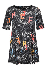 Tunic wide bottom LETTERS - black - #4