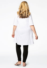 Tunic wide bottom feathers - white - #3