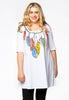 Tunic wide bottom feathers - white 