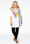 Tunic wide bottom feathers - white - #2