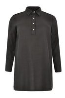 Shirt polo collar LINEN - black  - #4