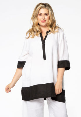 Tunic colourblock LINEN - black  - #1