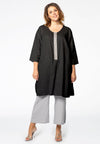 Tunic beaded placket LINEN - black - #2