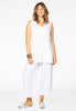 Singlet double v-neck LINEN - white  - #2