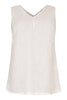 Singlet double v-neck LINEN - white  - #4