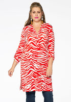 Tunic grandad collar ZEBRA - red - #1