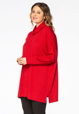 Pullover wide high neck - red  - #1