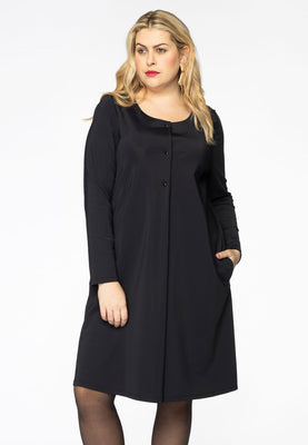 Dress buttoned pleat COCO - black  - #1