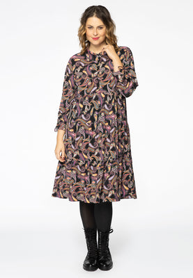 Dress ruffled PAISLEY - black  - #2