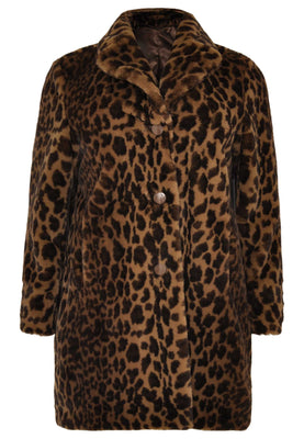 Coat fake fur BROWN LEOPARD - brown - #4