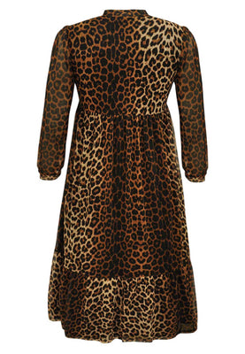 Dress ruffled LEOPARD - brown - #2