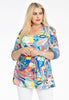 Tunic flare FLORAL - blue