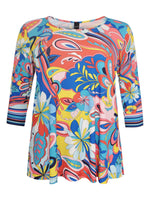 Tunic flare FLORAL - blue - #4