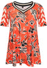 Tunic wide bottom MIX PRINT - red  - #4