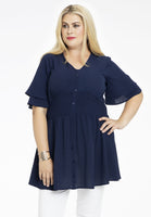 Tunic puckered waist - blue - #1