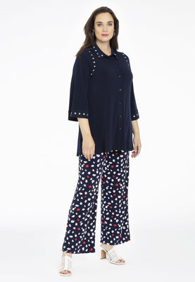 Blouse flare eyelets DOLCE - blue - #2