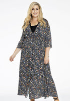 Dress buttoned FLOWER RAIN - black  - #1