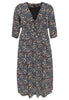 Dress buttoned FLOWER RAIN - black  - #4