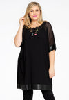 Tunic wide mousse / fake leather - black 