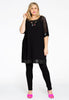 Tunic wide mousse / fake leather - black  - #2