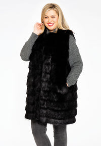 Waistcoat fake fur - black - #1