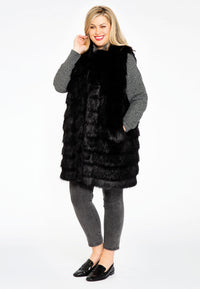 Waistcoat fake fur - black - #2