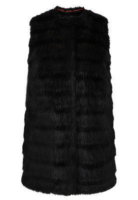 Waistcoat fake fur - black  - #4