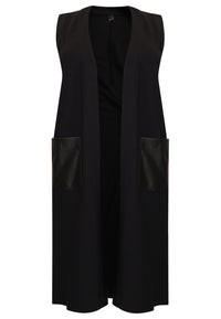 Long vest INTERLOCK - black - #4