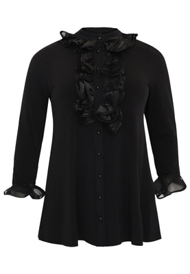 Tunic flare with ruffles DOLCE - black  - #4