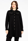 Blouse with studs INTERLOCK - black - #1