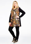 Tunic wide bottom LEAVES - black 