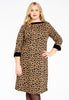 Dress jacquard LEOPARD - brown