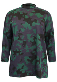 Pullover high neck CAMOUFLAGE - green - #4
