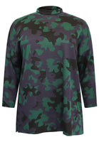 Pullover high neck CAMOUFLAGE - green  - #4