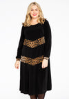 Dress with panels LEOPARD - black 