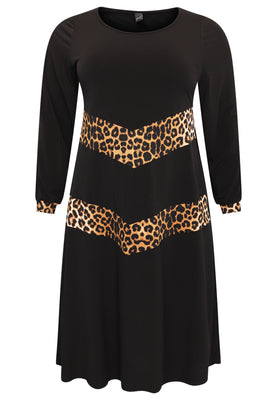 Dress with panels LEOPARD - black  - #4